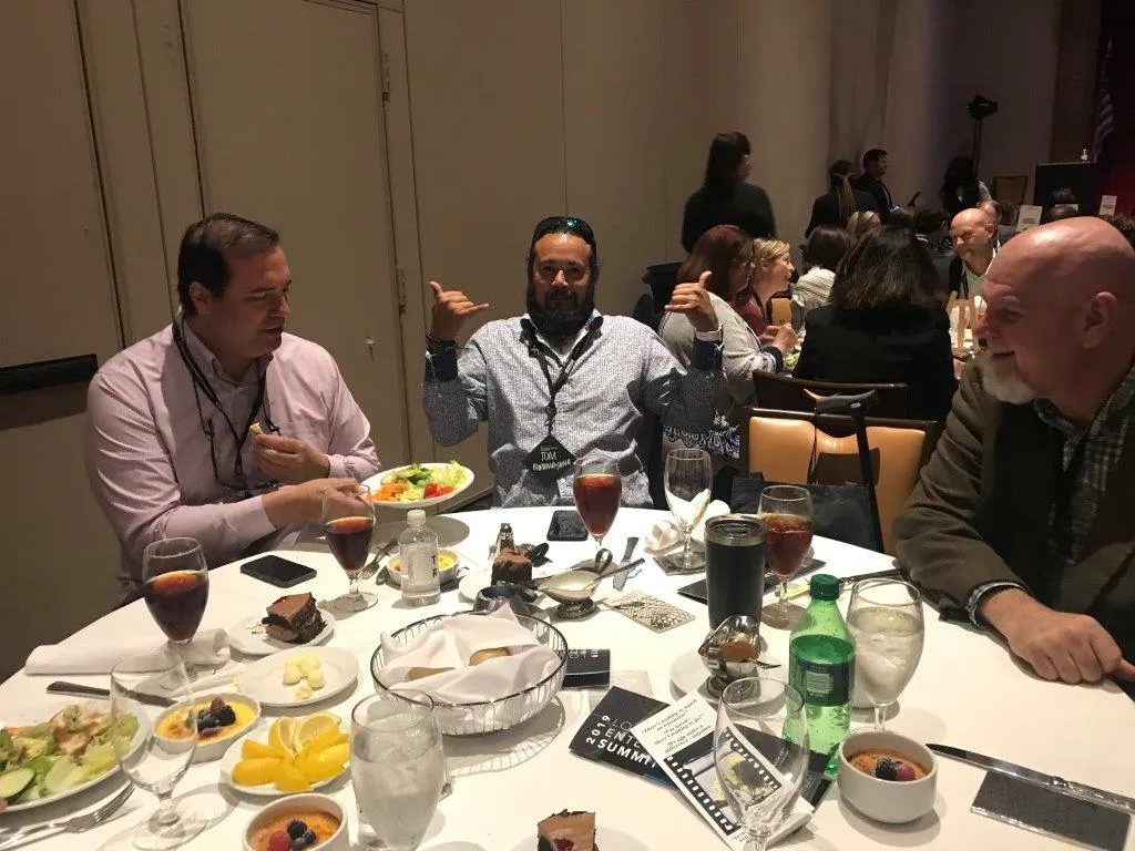 people sitting around table